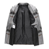 Men's Wedding Plaid Blue Gray Blazers Jacket Pants Vest 3 Pcs Set 2023 Slim Fit Business Tuxedo Dress Classic Formal Suits Coat